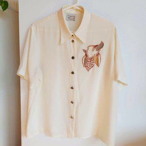 Vintage cream short-sleeve shirt